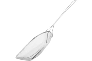 HEALEEP Stainless Steel Oil Strainer with Fine Mesh Square Skimmer Spoon for Deep Fryer Wear-Resistant