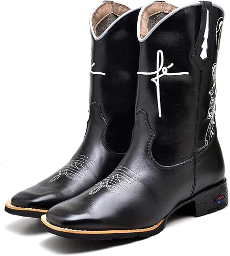 bota de couro masculina cano longo