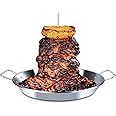 Dallden BBQ Vertical Skewer Al Pastor for Grill-Vertical Spit with 13" Base Pan for Tacos Al Pastor, Vertical Rotisserie Shawarma-Grilling Accessory with 3 Spikes (8”,10" and 12”)