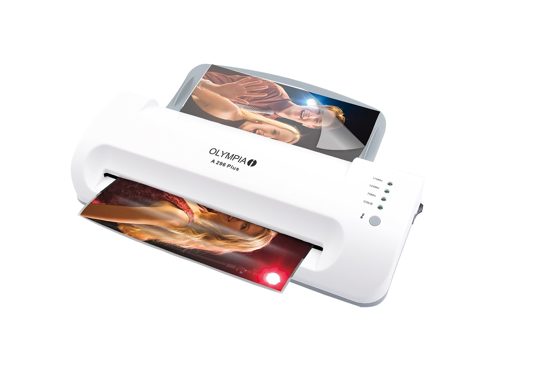 Olympia A 296 Plus Laminating Machine Backloader (80-175 Micron, Up to DIN A4, Business Cards, Laminator with Films, Laminator Set for Office, Laminator for Hot and Cold Lamination)