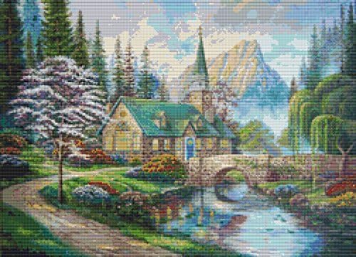 Church in the Forest Cross Stitch Pattern (Not a Kit)