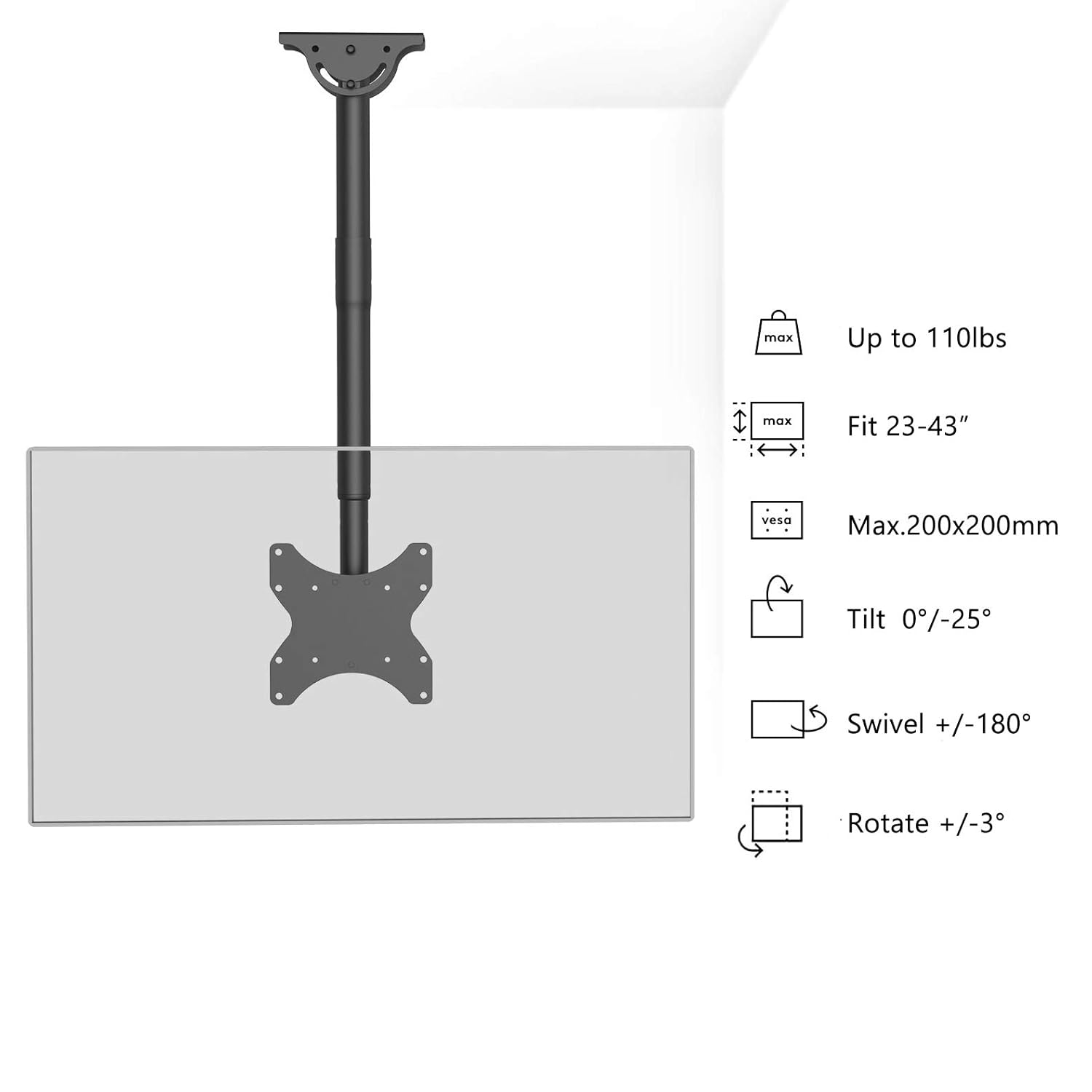 Up To 110 Lbs Lcd Oled And Plasma Flat Screen Display 26 To 65