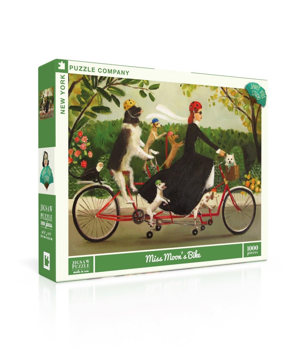 New York Puzzle Company - Janet Hill Miss Moon's Bike - 1000 Piece Jigsaw Puzzle
