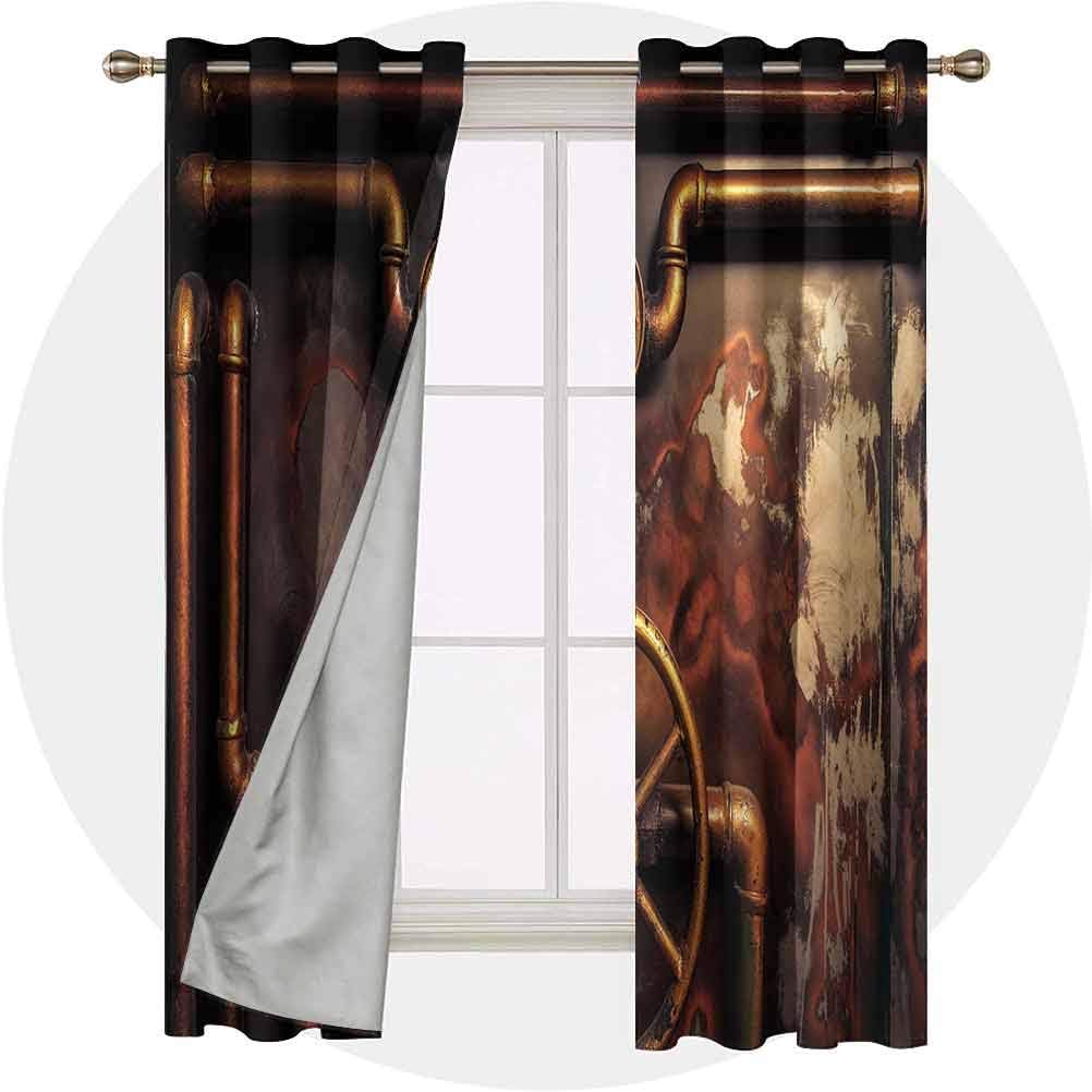 YUAZHOQI Blackout Window Curtain 72 Inches Long Room Darkening Drapes