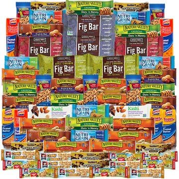 Healthy Bars &amp; Nuts Care Package Variety Pack Includes Kashi, Fiber One, Quaker, Fig Bars, Nature Valley, Planters &amp; Much More (Care Package 66 Count)