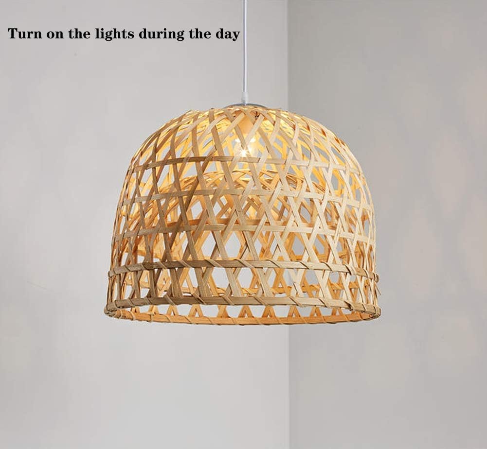Berlato Pendant Light Hand-Woven from Bamboo Pendant lamp Adjustable Height Creative Design Lampshade Personalized Hanging lamp Rattan Chandelier Pendant for Dining Room Bedroom - - 