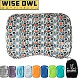 Wise Owl Outfitters Ultralight Inflatable Air Camping Pillow Compressible Compact Inflating Small Travel Pillows for Sleeping Backpacking Hammock Car Camp, Beach - Smart Push Button Air Valve-Camper