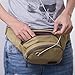 AnVyc Canvas Waist Bag Fanny Pack with 3 Zipper Compartments and Adjustable Belt for Sports, Outdoor Activities and Travel