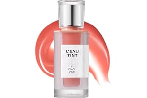 BBI@ BBIA BBIA L’EAU Tint – Glossy & Glow Lip Stain, Watery Lip Tint, Non-Sticky, High Shine Finish, Long-lasting, Moisturizing, Lightweight, Natural, Daily Use, Vegan, Korean Lip Makeup (07 PEACH L'EAU)