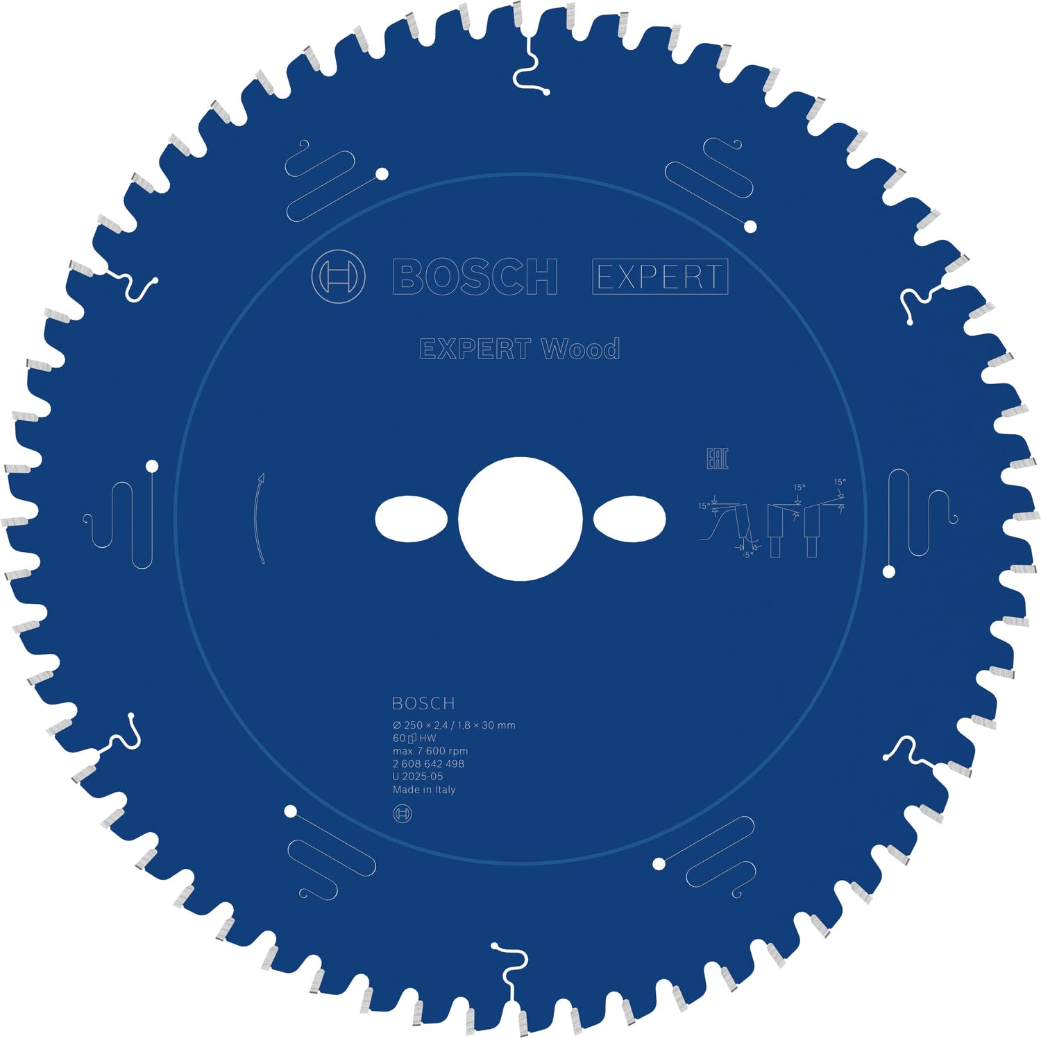 Bosch 1x Expert Wood Corded Circular Saw Blade for Mitre Saw (for Softwood, Hardwood, Ø mm, Professional Accessory Mitre Corded Circular Saw)