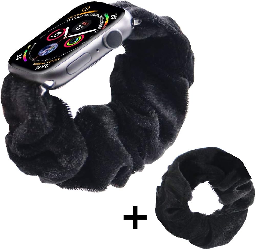 Band Scrunchies Compatible with Apple Watch Band 38mm 40mm/42mm 44mm,Replacement for iWatch Series 5/4/3/2/1 Women Girls [Headband Scrunchy Included]