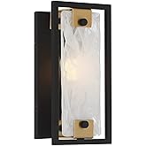 Savoy House 9-1697-1-143 Hayward Modern Strie Piastra Glass Rectangular Wall Sconce, 1-Light 60 Watt, 12" H x 6" W, Matte Bla