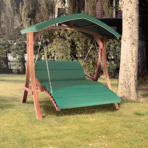 blumfeldt Aruba Hollywoodschaukel, Hängesessel, Gartenschaukel, 130x140cm Sitzfläche, Massive Lärchenholzbalken… – Bild 3