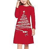 Arshiner Girls Dress Kids Long Sleeve Solid Color Casual T-Shirt Dress