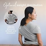 Boba Baby Wrap Carrier Original Sling for Newborns 7–35 lbs Serenity Light Grey view 7