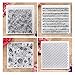 Kwan Crafts 4 Sheets Different Style Rose Honeycomb Background Clear Stamps for Card Making Decoration and DIY Scrapbooking