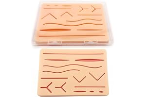 Carrotmiss Upgraded Suture Pad（2Pcs and a Box）has 3 Layer Silicone14 Wounds，Embedded Rip-Resistant Mesh，Hard to Tear。Gifts for Medical Students，Suture Pads Perfect Suture Kit，Suture Practice Pad