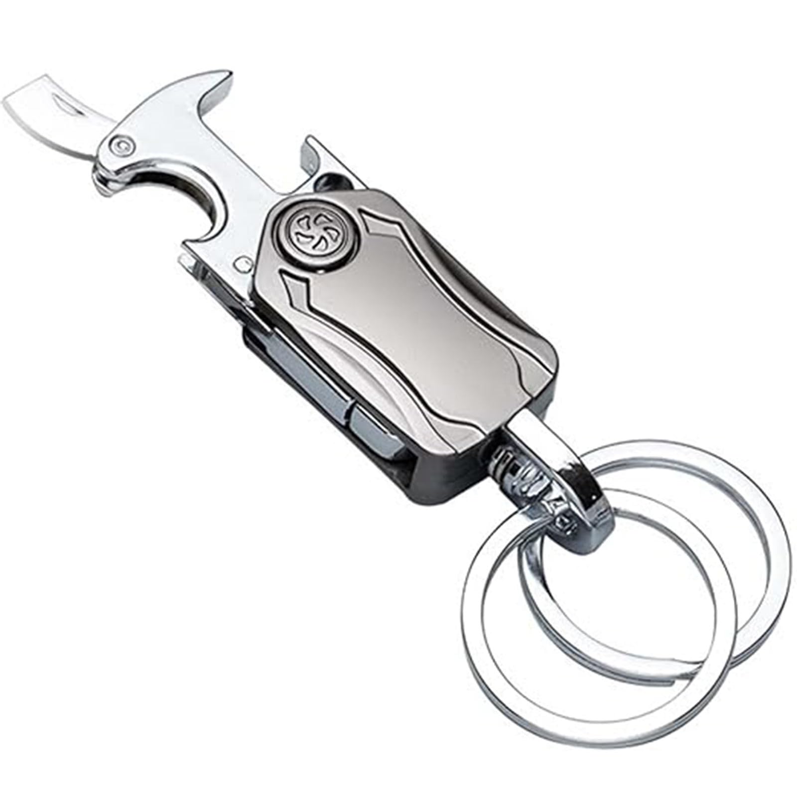 RSYHVG Multifunctional Bottle Opener Keyring Unboxing Keychain with Cutter Bottle Opener,Phone Holder 360 Rotatable Opener Open The Beer Drink Bottle Cap Easily Express for Men Boys Women Gift