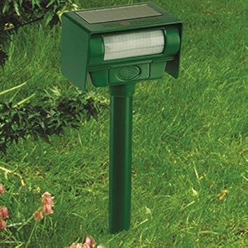 Matts Global Solar Animal Repeller Built in Infrared Motion Detector Activates (70" with Strobe