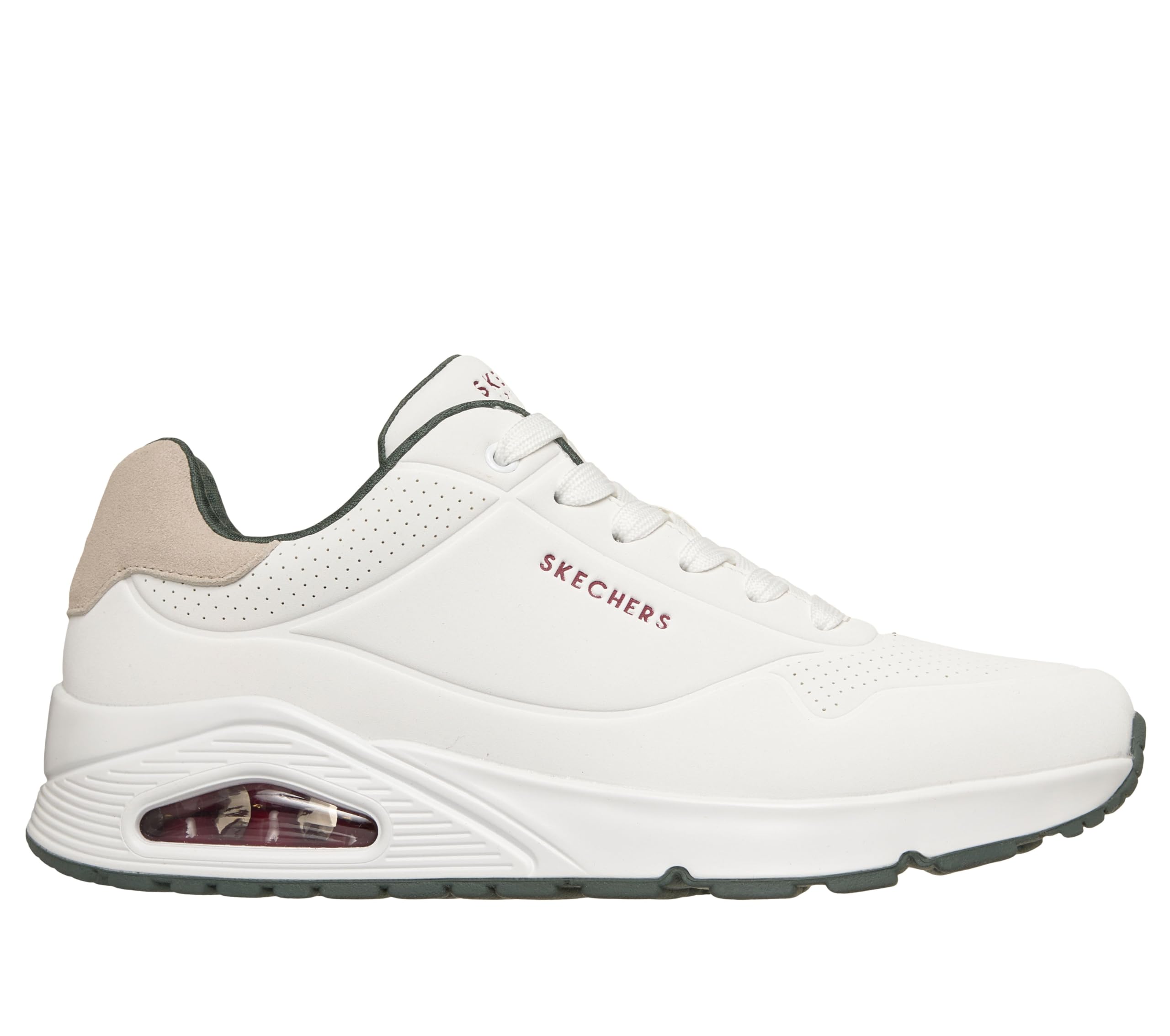 Skechers Street Uno-Suited On Air Men's Sneaker, 10.5 D(M) US, White-Green Image