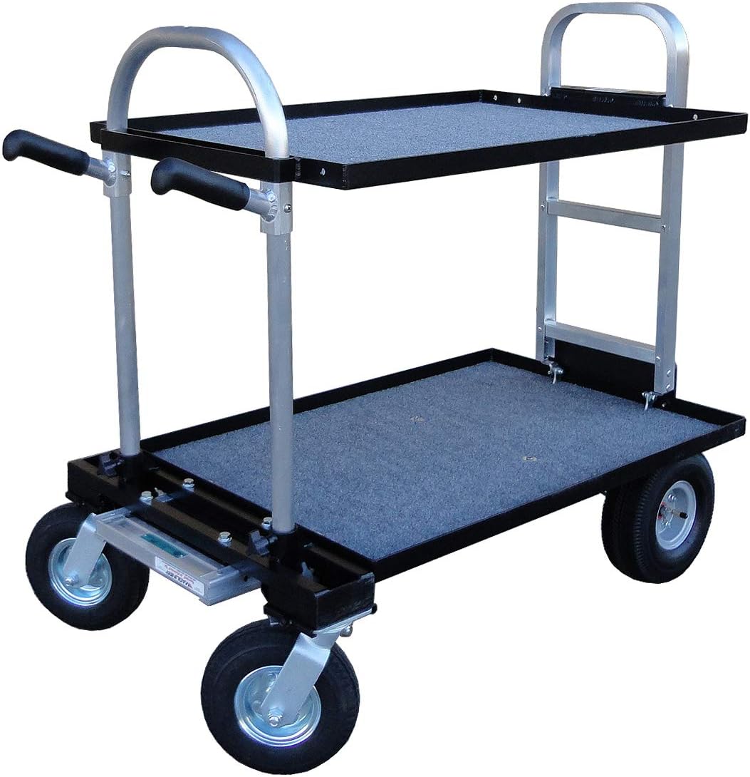 Backstage Magliner Junior (Modified) with 8" Wheel Conversion Kit (Standard), 24" Top Shelf, 24" Bottom Shelf and 30" HD Nose