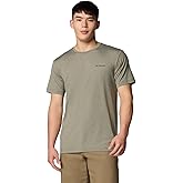 Columbia Men's Kwick Hike Back Graphic Short Sleeve Tee, Stone Green Heather/Linear View Multi, X-Large