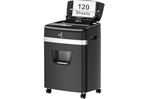 BONSEN Shredder for Office, 120-Sheet Auto Feed Paper Shredder, Micro Cut Paper Shredders for Home Office Use, 30 Minutes/High Security Level P-4/6 Gallon Bin (S3110)