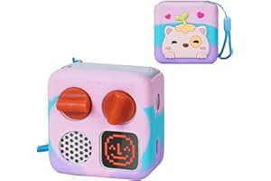 MGZNMTY Multicolor Silicone Case Compatible with Yoto Mini Player, Protective Sleeve Cover for Kids Audio Music Player, Cat Pattern Designed for Mini Player Jacket (Iridescent)