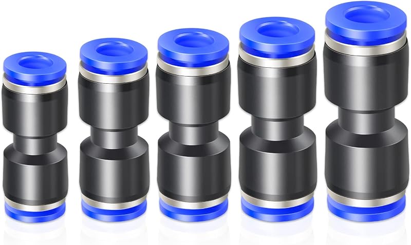 ERGAOBOY 60 Pcs Push to Connect Fittings 4-12mm OD Blue Pneumatic PU4 PU6 PU8