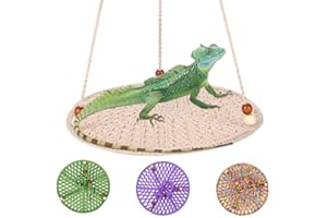 hokable Reptile Hammock, Reptile Hammock Swing Hanging Bed for Bearded Dragon Lizard Snake Gecko Chameleon Parrot Hamster Small Pets （9.8"*17.7" White）