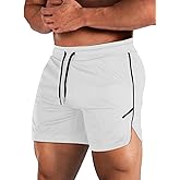 Aolesy Mens Workout Shorts with Zip Pocket 5" Lightweight Gym Running Shorts Linerless Bodybuilding Athletic Shorts