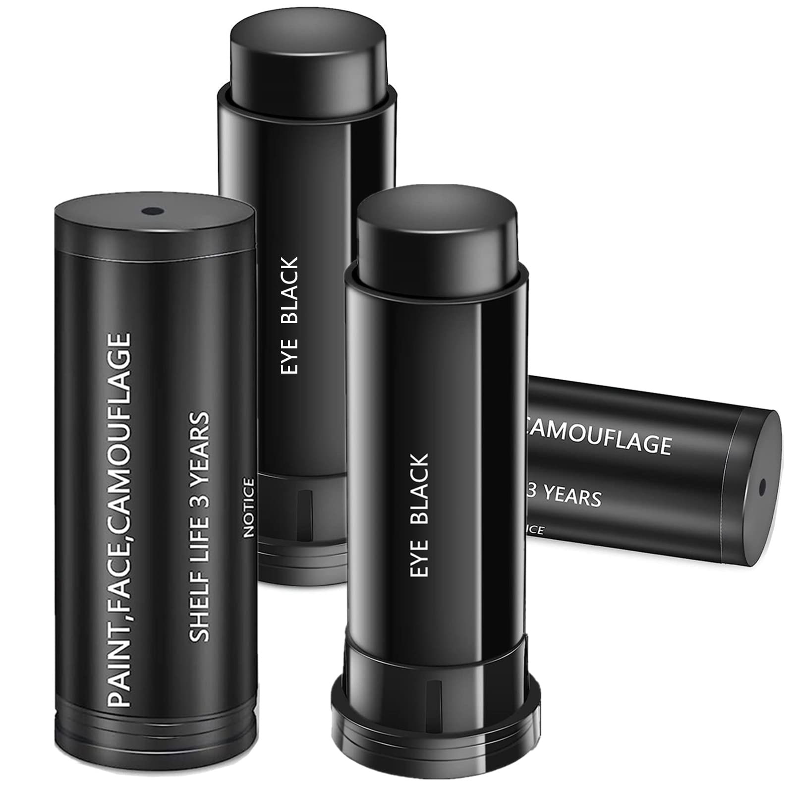Go Ho 3PCS Eye Black,Eye Black Stick for Sports,Eye Black Baseball Face Paint,Football Accessories,Football Stick Eye Black,Black Body Paint,Football Stick Eye Strips Eye Black,Black Face Paint for