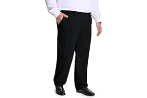 SEVEGO Mens Big and Tall 28"/30"/32" Full Elastic Waist Pants for Seniors Elderly Stretch Slacks Zipper Fly and Pockets