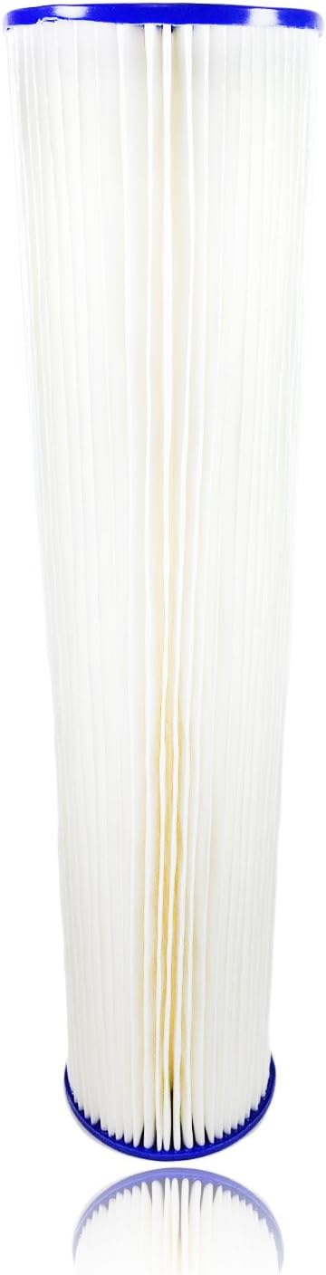 Aquaboon 1 Micron 20" Big Blue Pleated Sediment Water Filter Replacement Cartridge | Whole House Sediment Filtration | Compatible with ECP5-BB, AP810-2, HDC3001, CP5-BB, SPC-45-1005, ECP1-20BB, 2-Pack: Kitchen & Dining
