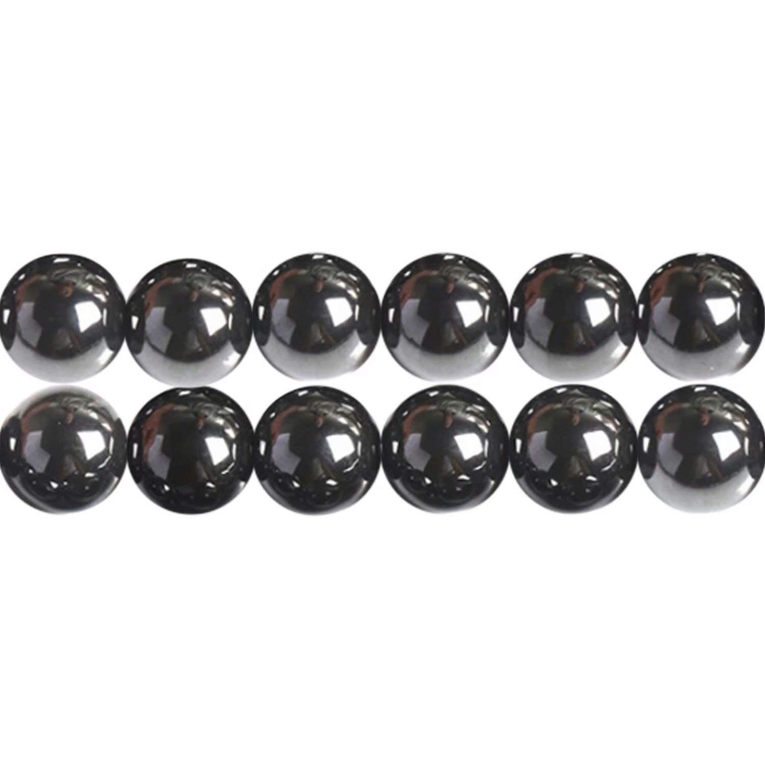 Natural Black Hematite Beads AAA Grade Round 8mm Sold by One Strand APX 46 Pcs Hole Size 1mm