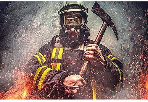 Diy Oil Painting Paint By Number Kit, Paint By Numbers Drawing with Brushes Paint, Suitable for All Skill Levels 40X50cm - Firemen