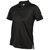 LAPG Women's Recon Jersey Short Sleeve Polo Shirt, Anti-Wrinkle Moisture Wicking Tactical Polo Shirt for Women