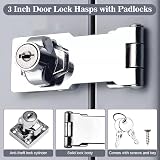 ADERTOS 3 Inch Keyed Hasp Lock with Staple and Keys Heavy Duty Zinc Alloy view 3