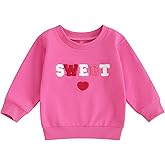 FIOMVA Baby Girl Boy Valentine's Day Outfits Love Print Long Sleeve Pullover Sweatshirt Overszied Sweater Fall Winter Clothes