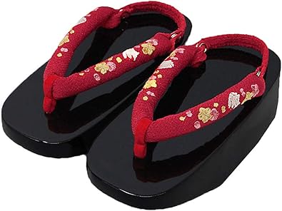 Amazon ぽっくり こっぽり 下駄 ガールズ 七五三 7歳 黒色 赤色 難あり N1808 ノーブランド品 下駄 草履