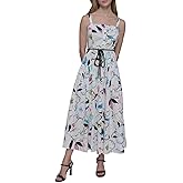 Karl Lagerfeld Womens Sleeveless Rope Belt A-line Maxi Dress