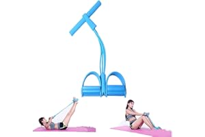 Fashion Puller Exercise,4 Tube Foot Pedal Resistance Band,Elastic Yoga Resistance Band for Women,Multifunctional Pedal Resist