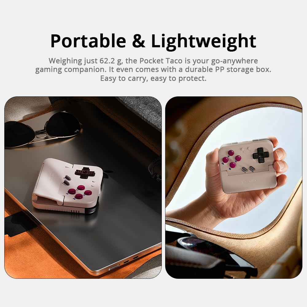 GameSir Pocket Taco Verticaler Mobiler Gaming-Controller - Retro Arcade Bluetooth Gamepad für Android & Smartphone, Tragbar, 600mAh Akku, App-Anpassung - Weiß 5