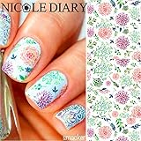 NICOLE DIARY Nail Art Stickers Elegant Nail Art Decoration Water Decals NDS-5