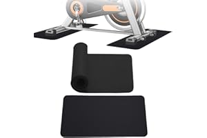 KPOCKED 2PCS 0.24" Thick Mat Pads for Peloton Bike & Concept 2 Rower – Non-Slip Compact Floor Protectors for Small Spaces, Home Gym Use on Hardwood, Carpet & Tile, 25"x11.8"