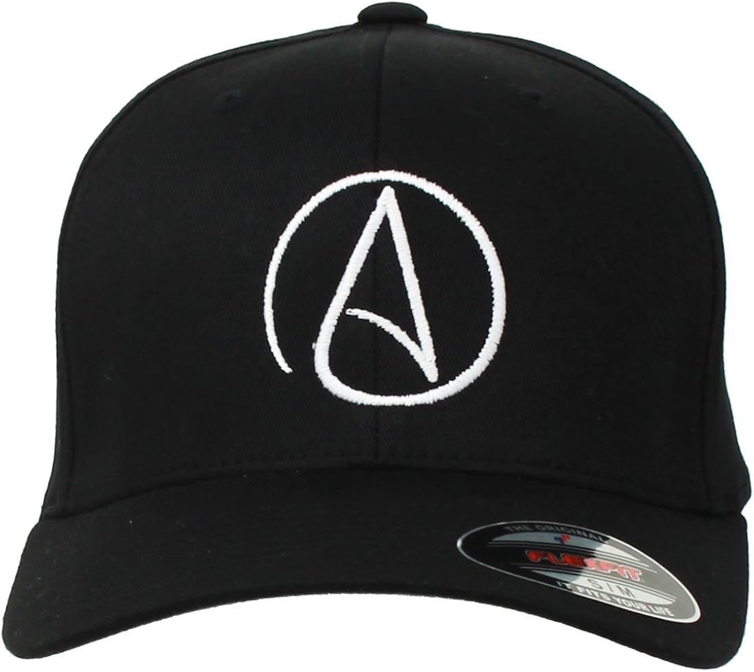 Atheist Centered Symbol Flexfit Baseball Hat at Amazon Men