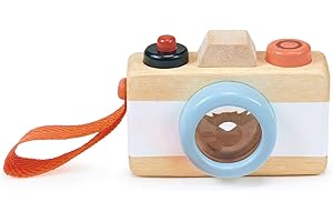 Mentari Toys - Camera - Wooden Pretend Camera Toy for Toddlers with Kaleidoscope Lens - Early-Learning Camera for Sense Stimulation and Motor Skills - Portable Toy for Imaginative Play - Age 2+