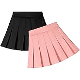Dalukit 2 Pack Toddler Baby Girls Pleated Skirt Baby Girls Uniform Skirt Built in Shorts Tennis Casual Skorts for Little Kid