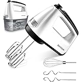 SHARDOR Hand Mixer Electric, 6 Speed & Turbo Handheld Mixer with 5 Stainless Steel Accessories, Electic Mixer for Whipping, M