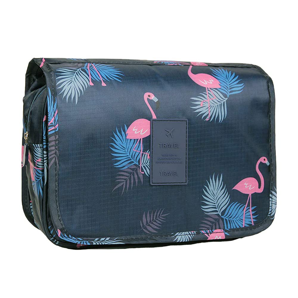 Hanging Travel Toiletry Bag,Flamingo Wash Bag Portable Make Up Bag for Women,Large Capacity Cosmetic Bag Perfect for Travel/Daily Use